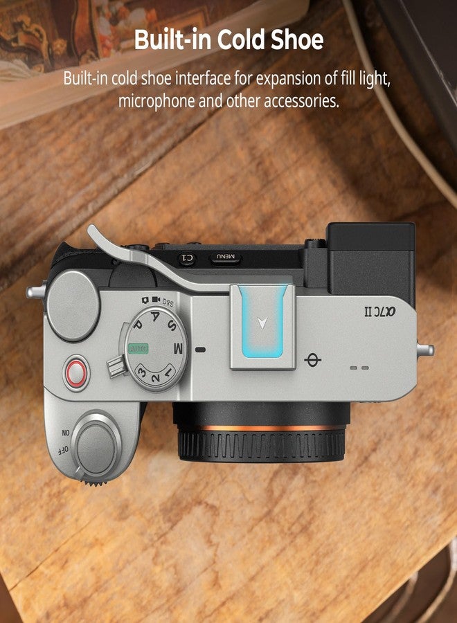 سمول ريج مقبض الإبهام SMALLRIG لكاميرات سوني ألفا 7C II/ألفا 7CR / ألفا 7C، تصميم مريح، قاعدة تثبيت مدمجة، للإضاءة والميكروفون، وزن 8 غرام فقط (فضي) - 4818 - Image 4